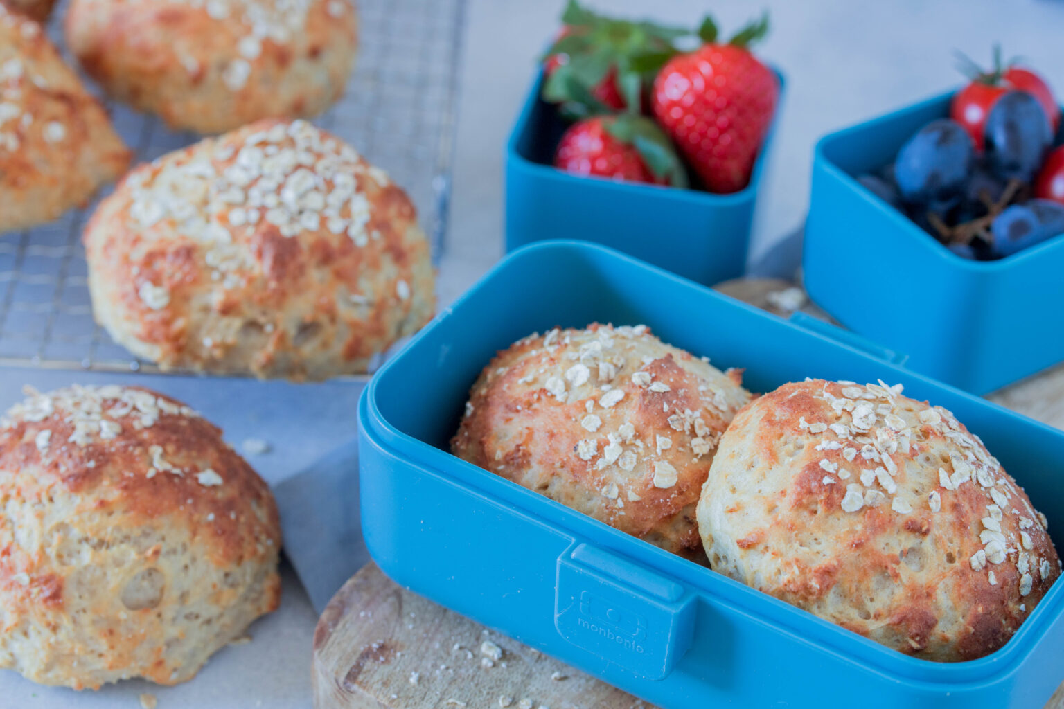 Haferflocken-Quark-Brötchen - Brotdosenwelt - Alles für die Brotdose